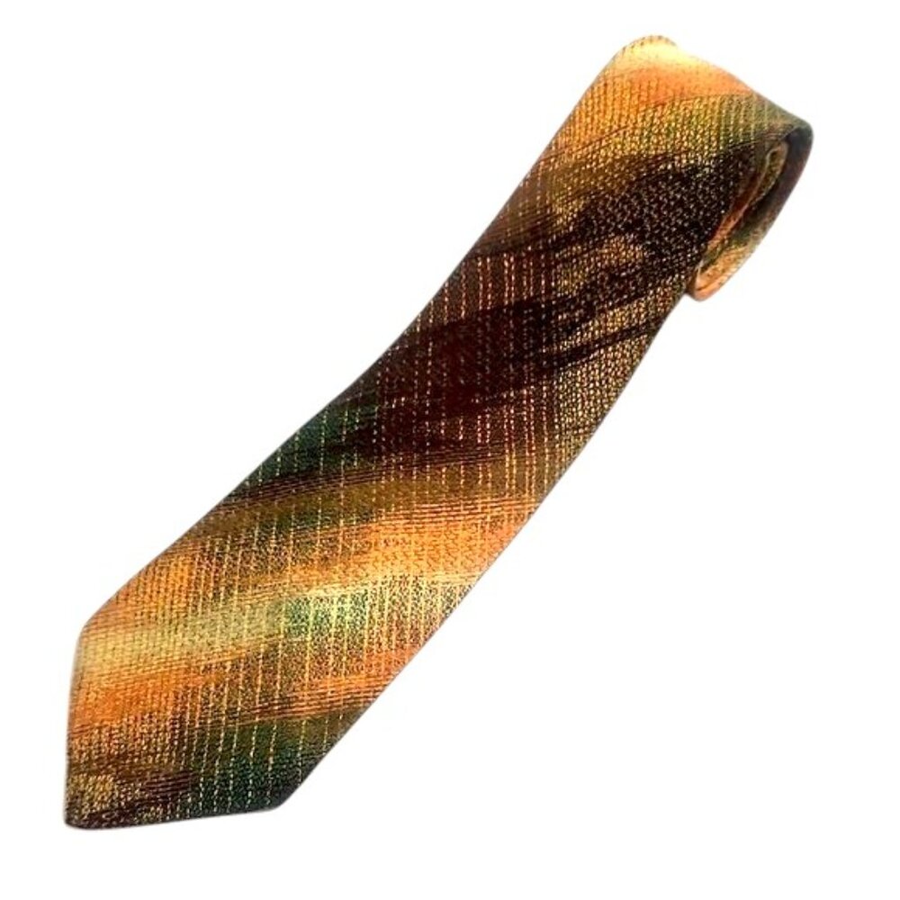 🍂 Vintage Rhodia Woven in France Abstract Tie – Autumn Tones